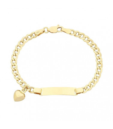  9ct Yellow Gold Heart Charm Bracelet