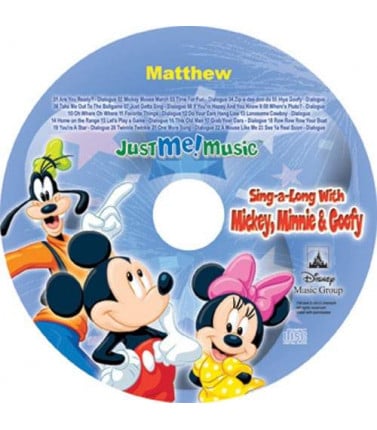  Personalised Sing-a-long Mickey, Minnie and Goofy Music CD