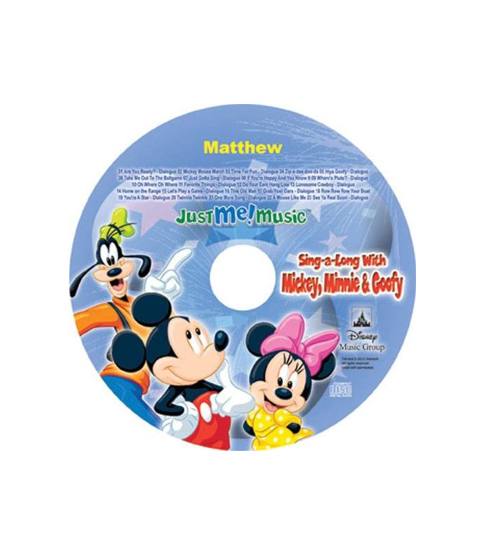  Personalised Sing-a-long Mickey, Minnie and Goofy Music CD