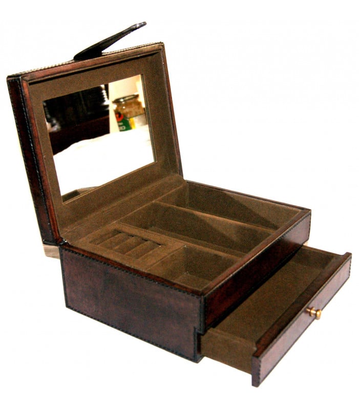 Buffalo Leather Jewellery Box - Large
