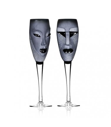 Masq Kubik Electra Crystal Champagne Glasses