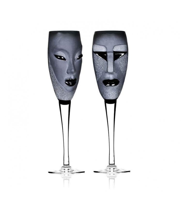 Masq Kubik Electra Crystal Champagne Glasses Masq Kubik Electra Crystal Champagne Glasses