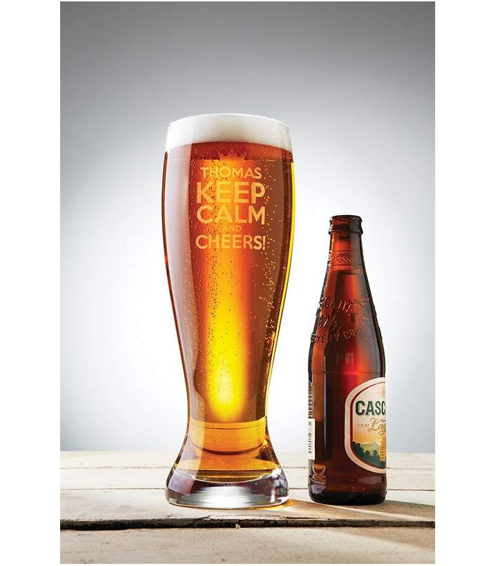 Personalised Giant Beer Glass - Keep Calm and Cheers