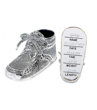 Christening Birth Record Shoe - Personalised Engraved