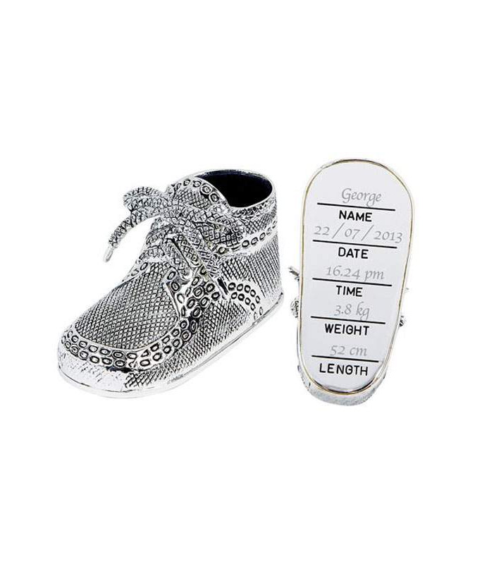 Christening Birth Record Shoe - Personalised Engraved