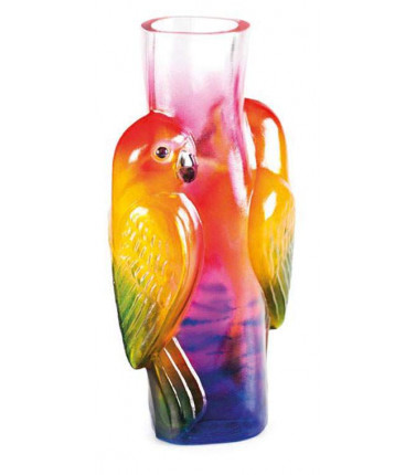 Parrot Crystal Vase