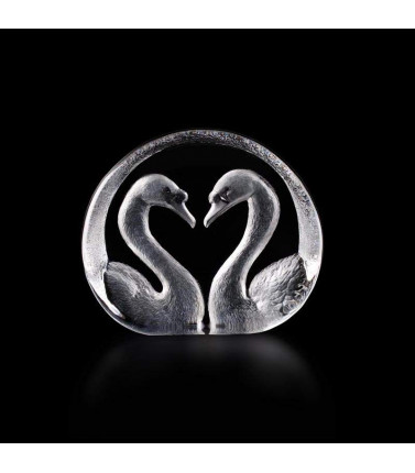 Romantic Swans Crystal Sculpture