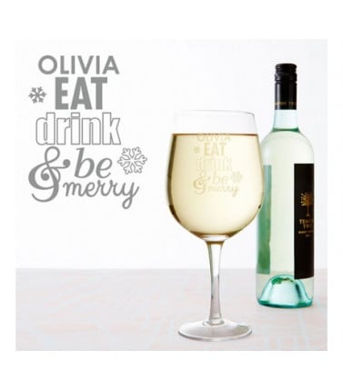 Christmas Giant Wine Glass - Eat, Drink, Be Merry