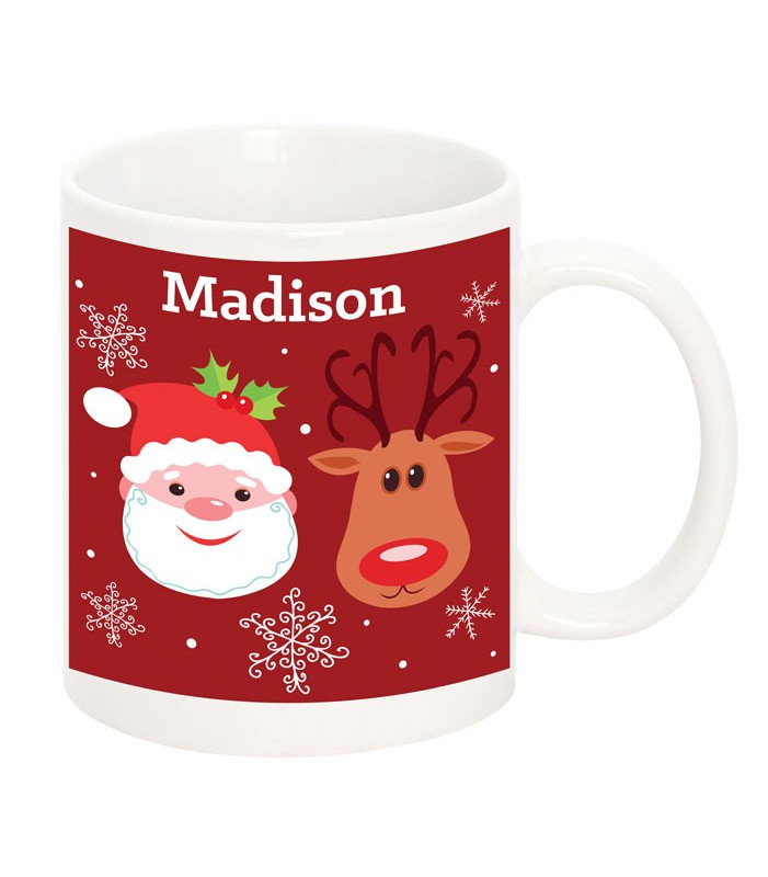 Christmas Reindeer Mugs Personalised