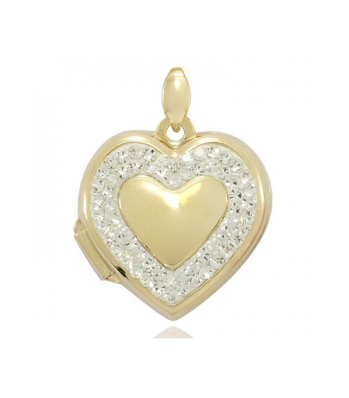 Gold Infusion Crystal Heart Locket