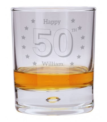 50th Birthday Personalised Whisky Glass