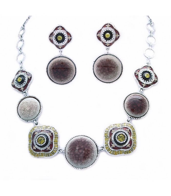 Light Topaz Swarovski Crystal Necklace Set