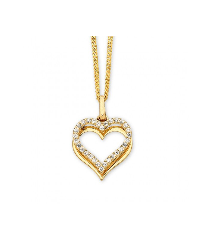 Double Heart Gold Necklace