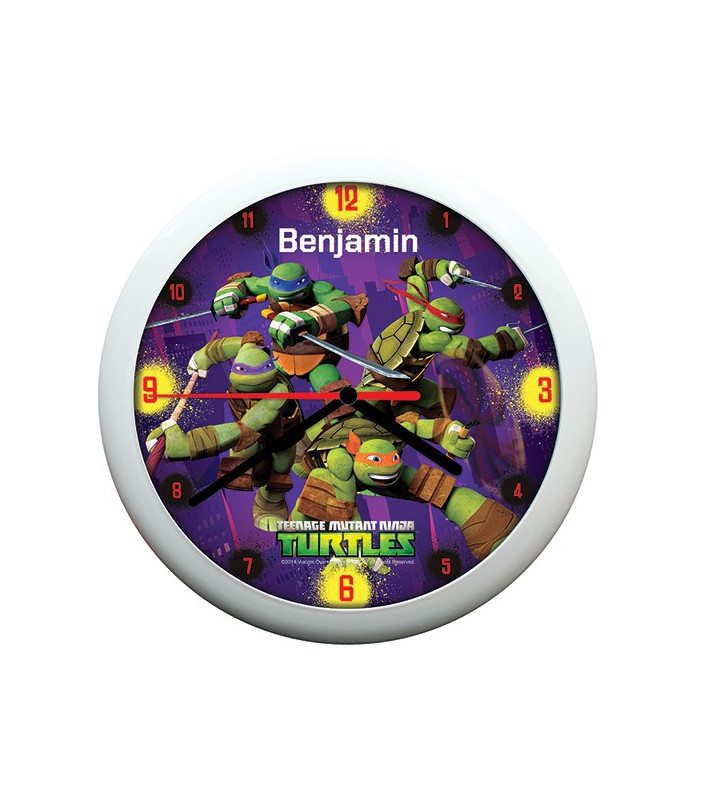 Kids Personalised Clock-Teenage Mutant Ninja Turtles