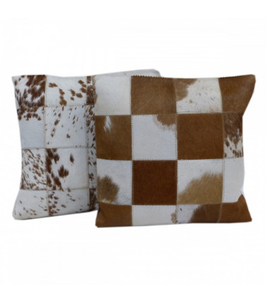 Cow Leather Cushions Brown-