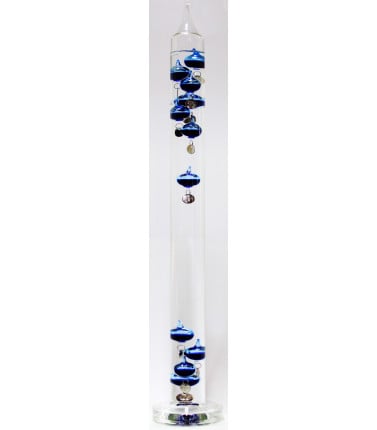 Galileo Thermometer11 Blue Silver