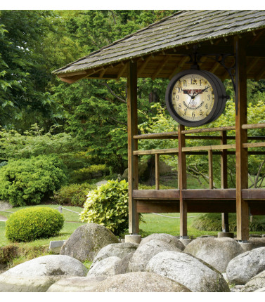 Garden Wall Clock and Thermometer