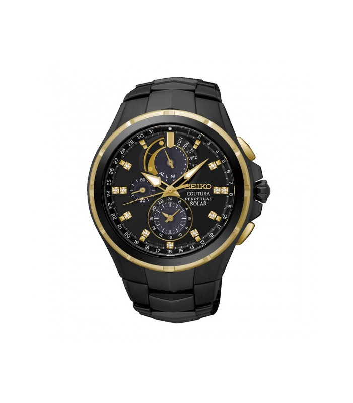 Men's Watch -Seiko Coutura Black and Gold SSC573P