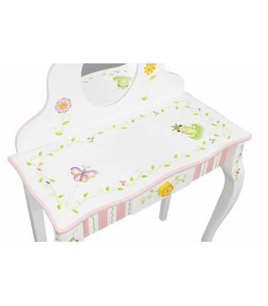 Childrens Vanity Table and Stool - Princess and Frog