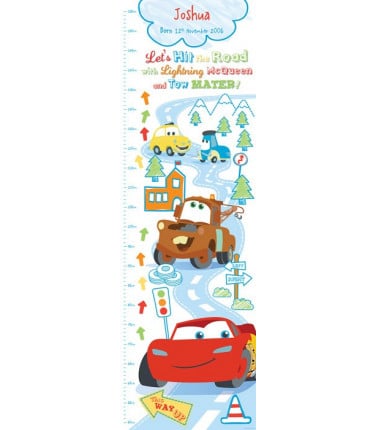 Disney Pixar Cars Growth Chart - Personalised