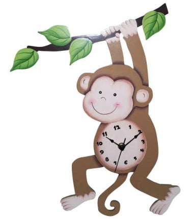 Monkey Kids Clock - Sunny Safari