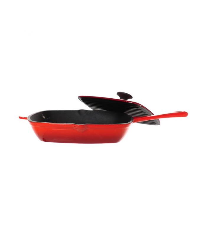 Cast Iron Grill Pan with Lid