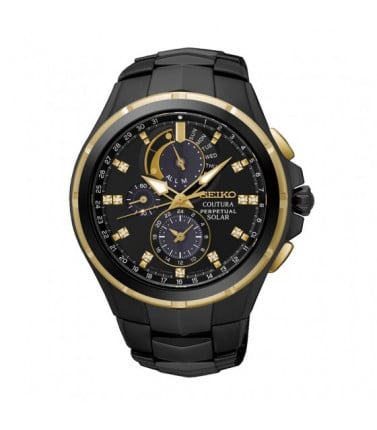 Seiko Mens Watch -Coutura Black and Gold SSC573P