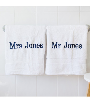 Wedding Gift - Mr & Mrs Personalised Towels 