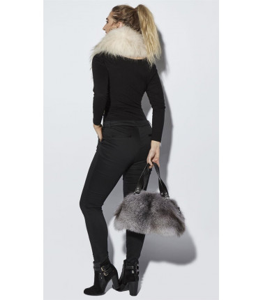 Silver Fox Fur Muff Handbag