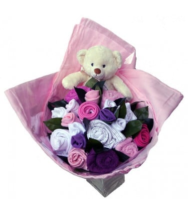 Hugs and Wishes Baby Bouquet - Girl