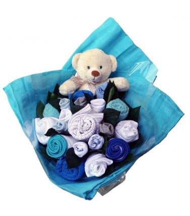 Hugs and Wishes Baby Bouquet - Boy