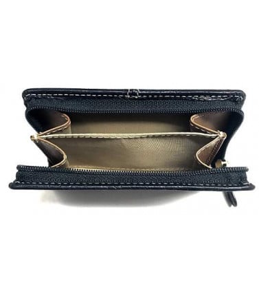 Navy Kangaroo Leather Coin Purse - Rectangular