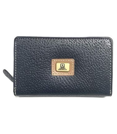 Navy Kangaroo Leather Coin Purse - Rectangular