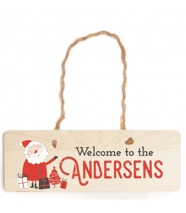 Christmas Welcome Sign -  Personalised, Santa