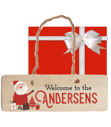 Christmas Welcome Sign - Personalised, Santa