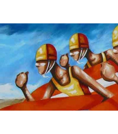 Surfing Rashie Racers- canvas print