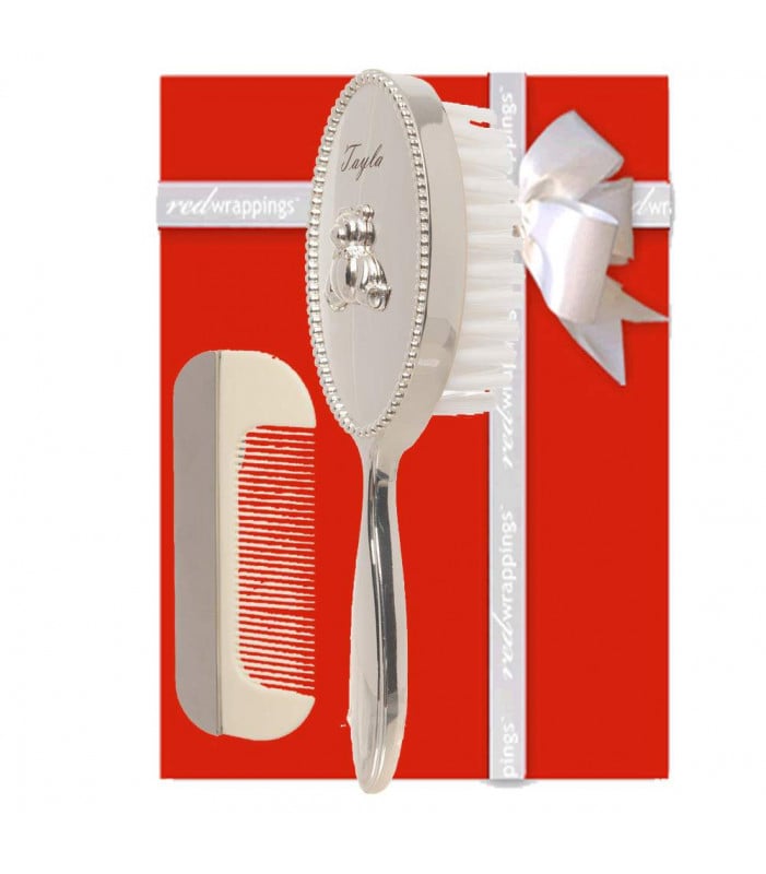 Personalised Brush and Comb Set- Silver Plated