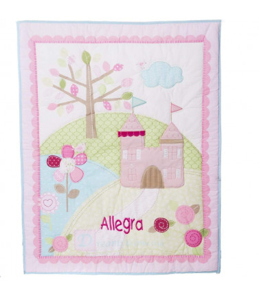 Baby Quilt Personalised - Pink Castle