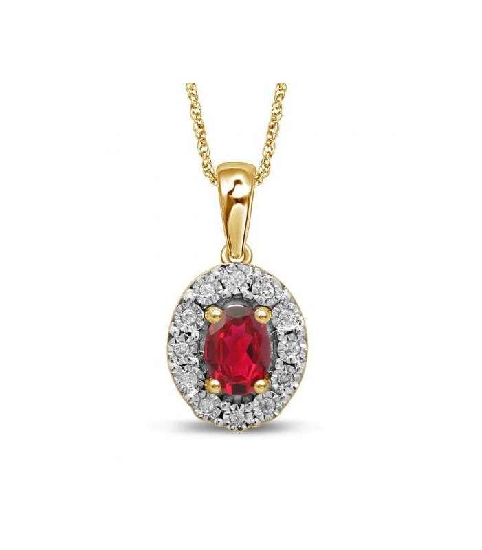 Created Ruby and Diamond Necklace