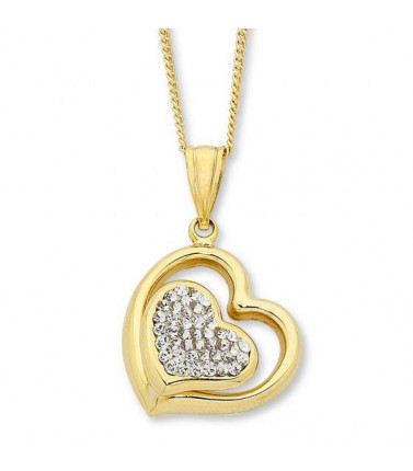 Gold Crystal Heart Necklace