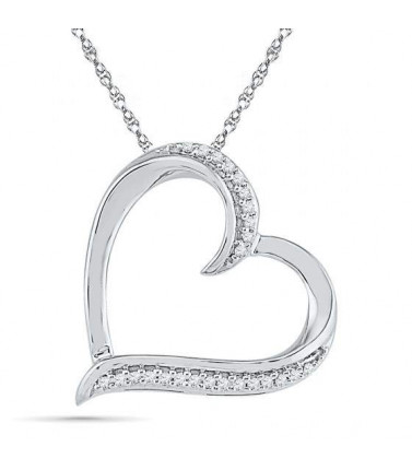 Open Heart Necklace 0.05ct Diamonds