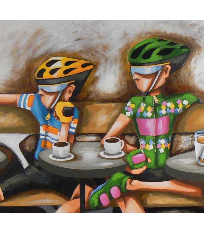 Cycling with Duncan - Medium canvas print