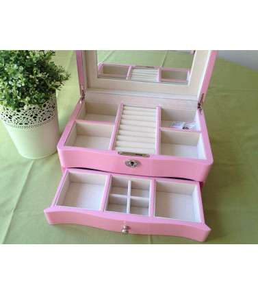Pink Jewellery Box - Piano Finish