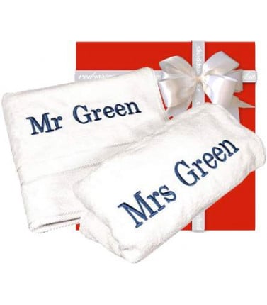 Wedding Gift - Mr & Mrs Personalised Towels 