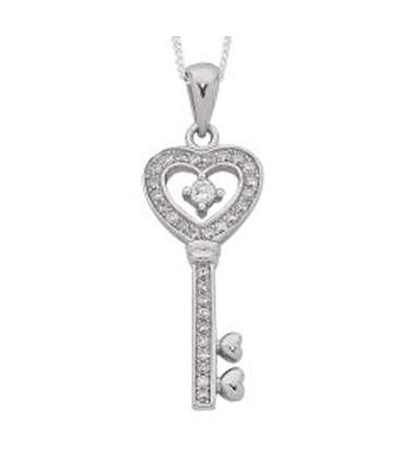 Key Necklace with Cubic Zirconia