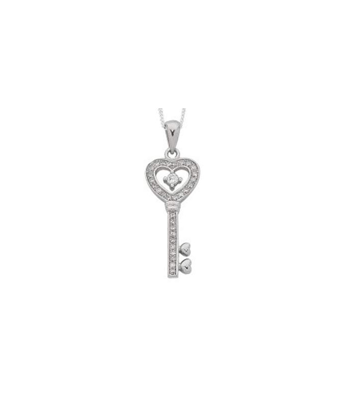 Key Necklace with Cubic Zirconia