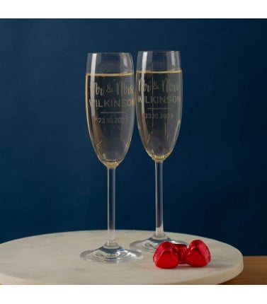 Wedding Champagne Glasses - Personalised