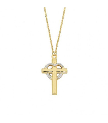 Cross and Heart Pendant Necklace