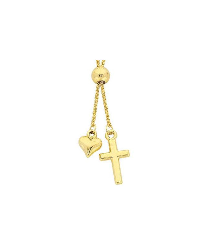 Heart and Cross Charm Necklace