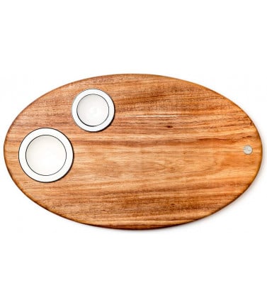 Wooden Serving Platter with Insets